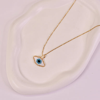 Aaliyah: Beaded evil eye pendant 🧿
